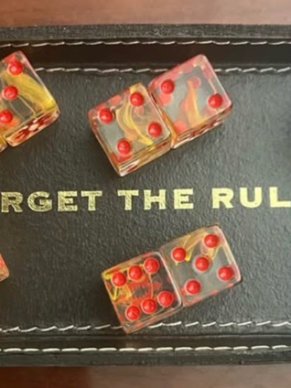 Red-Pip Swirl Transparent Dice Set - Home Games